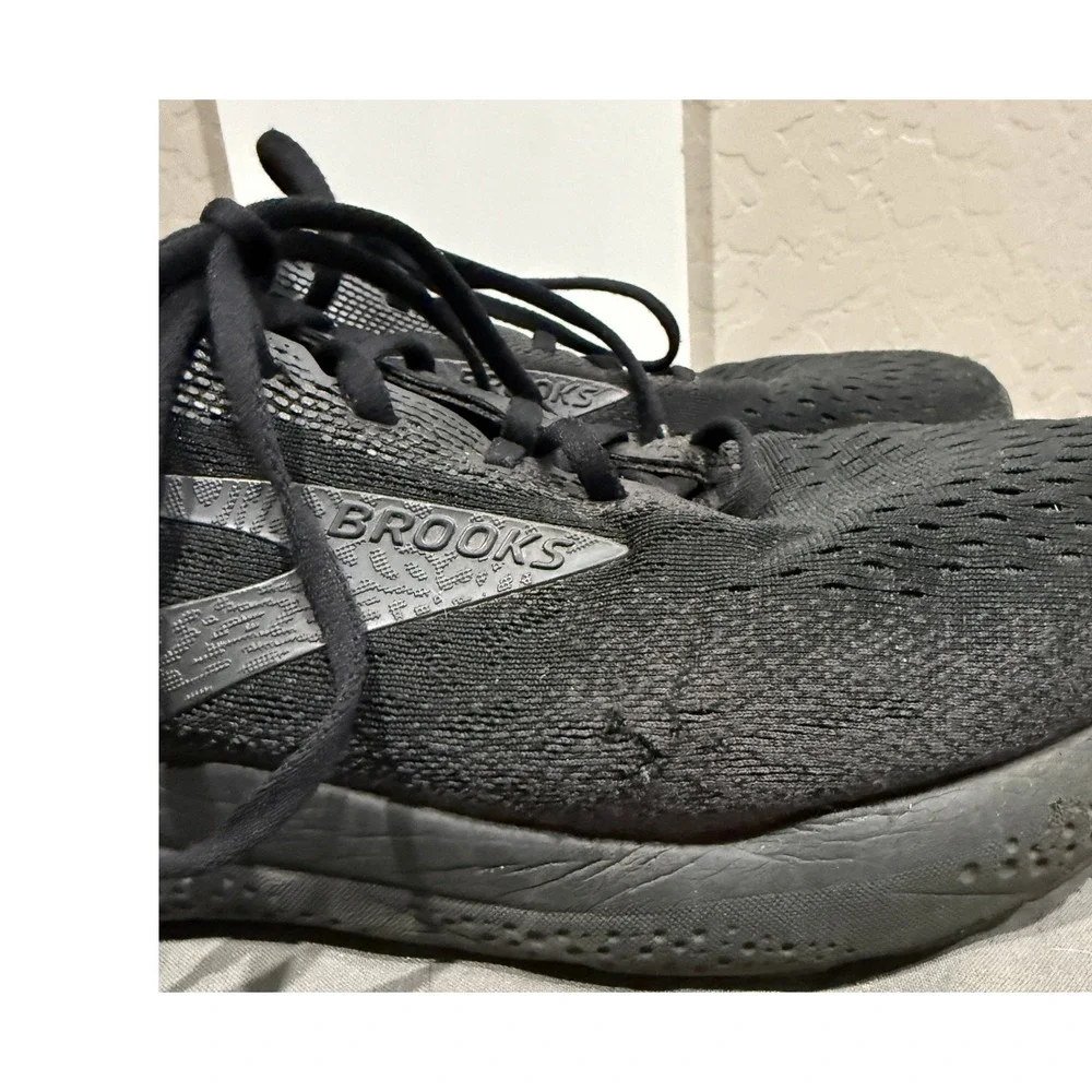 Brooks Ghost 16 Mens Running Shoes Triple Black Mesh DNA LOFT v3 Sneakers Sz 14